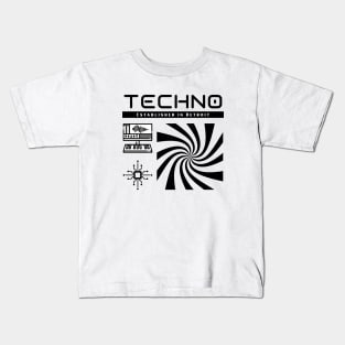 TECHNO  - Established In Detroit (black) Kids T-Shirt